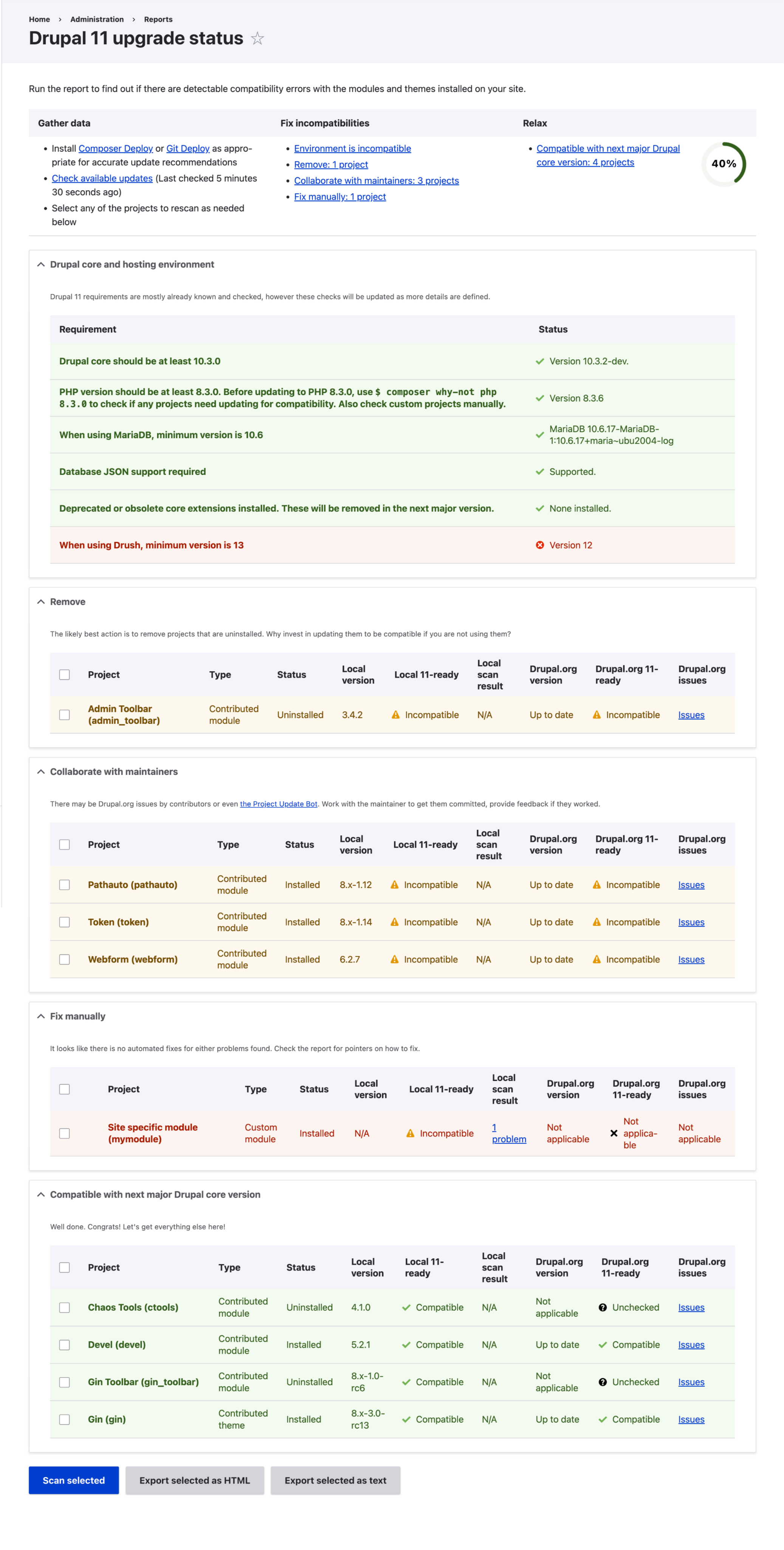 Upgrade checklist